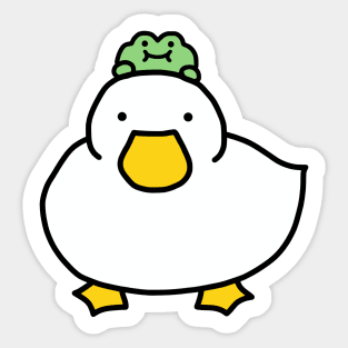 Cute Duck and Frog Friend Sticker